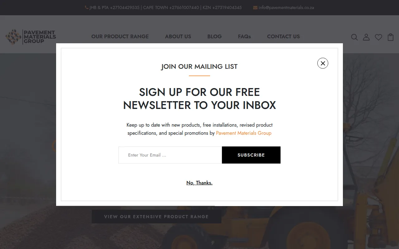Pavement Materials — Industrial E-Commerce Store