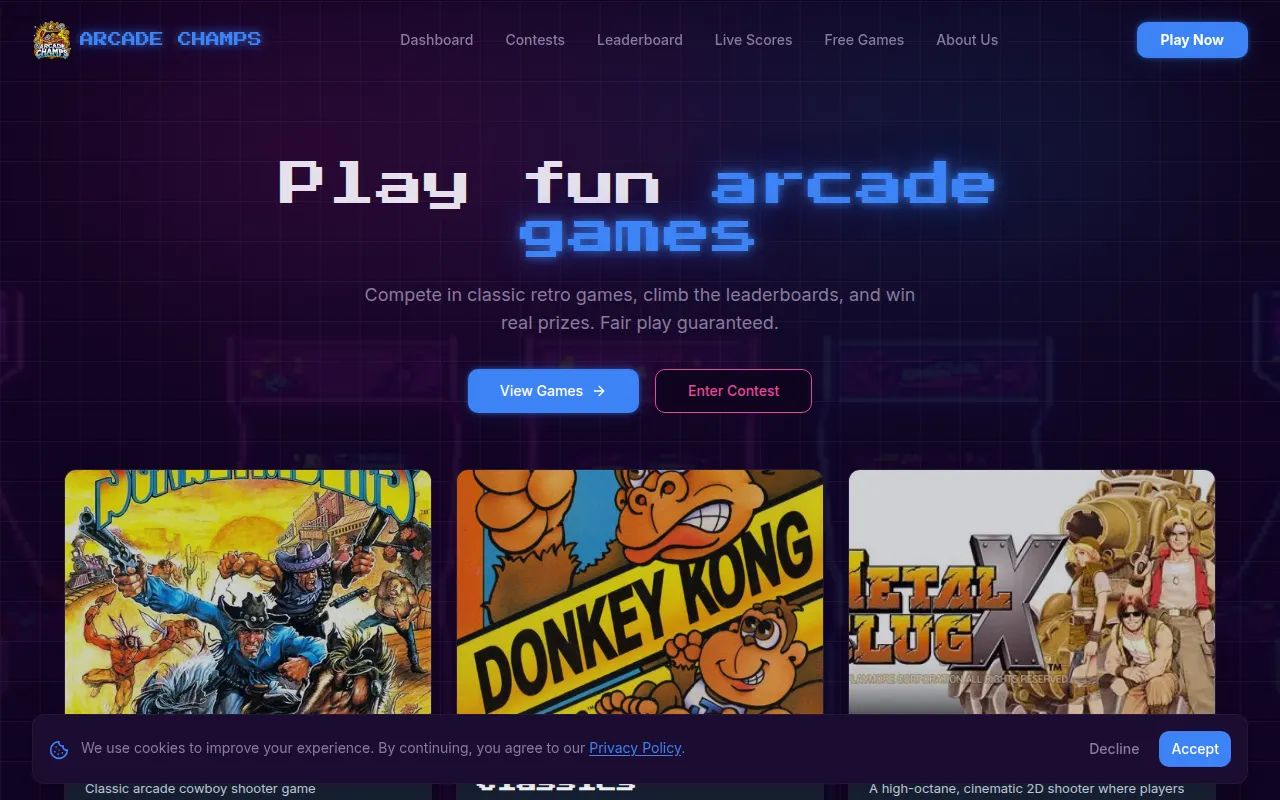Arcade Champs — Retro Emulator & Competition Platform